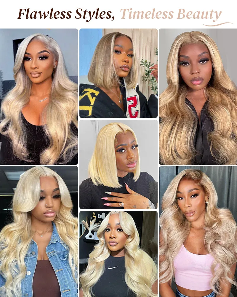 Blonde #613 Body Wave 13x4 Lace Front Human Hair Wig Free Part
