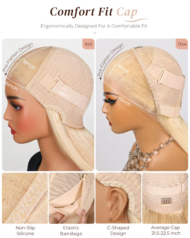 Blonde #613 Body Wave 13x4 Lace Front Human Hair Wig Free Part