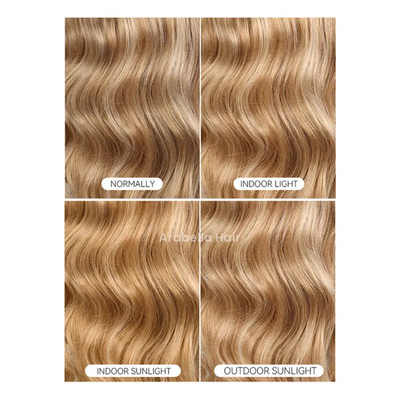 Blonde Khaki #12/613 Highlights Color Blowout Wavy/Straight 13x4 Lace Front Human Hair Wig