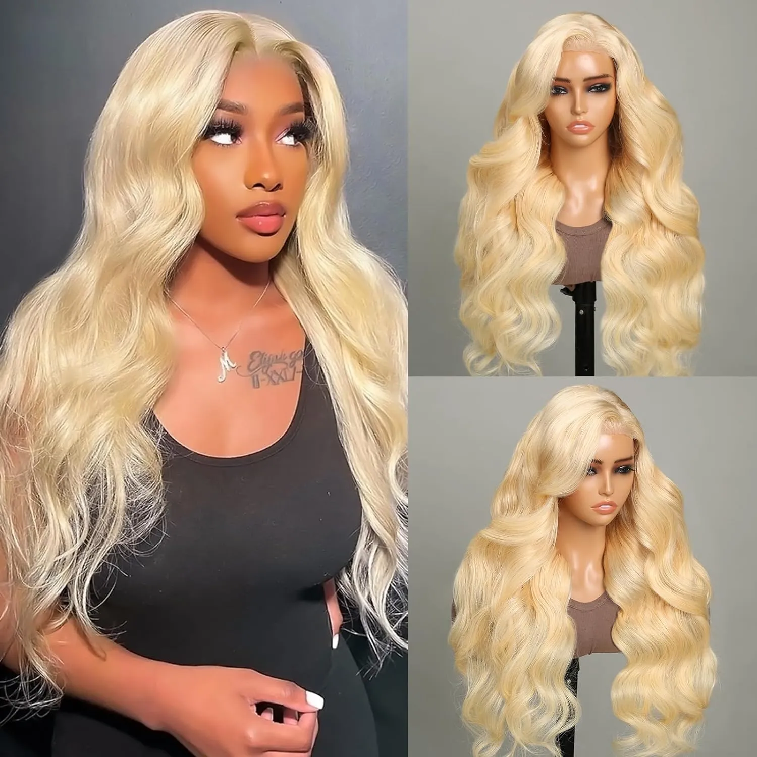 Blonde Wig #613 Color Silky Straight 6x5 Closure Lace Glueless Human Hair