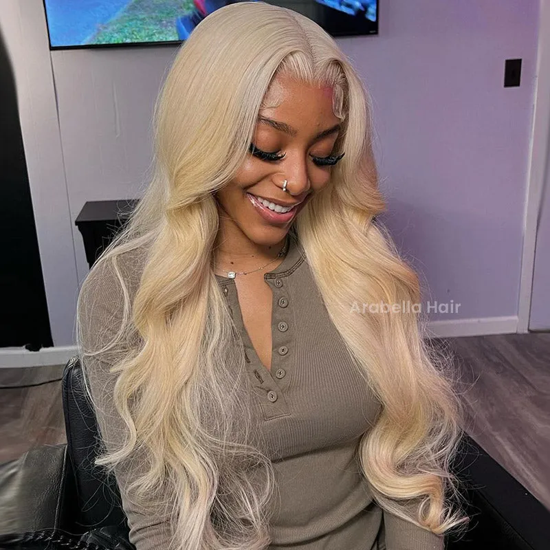Blonde Wig #613 Color Silky Straight 6x5 Closure Lace Glueless Human Hair