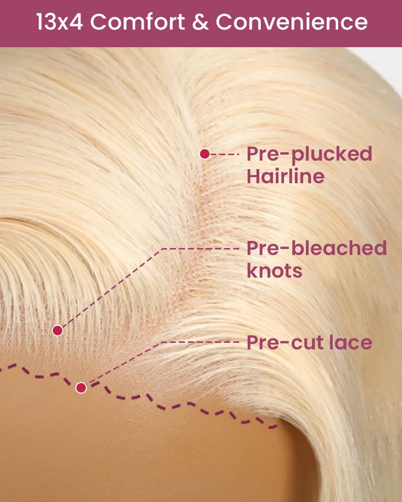 Blonde Wig #613 Color Silky Straight 6x5 Closure Lace Glueless Human Hair