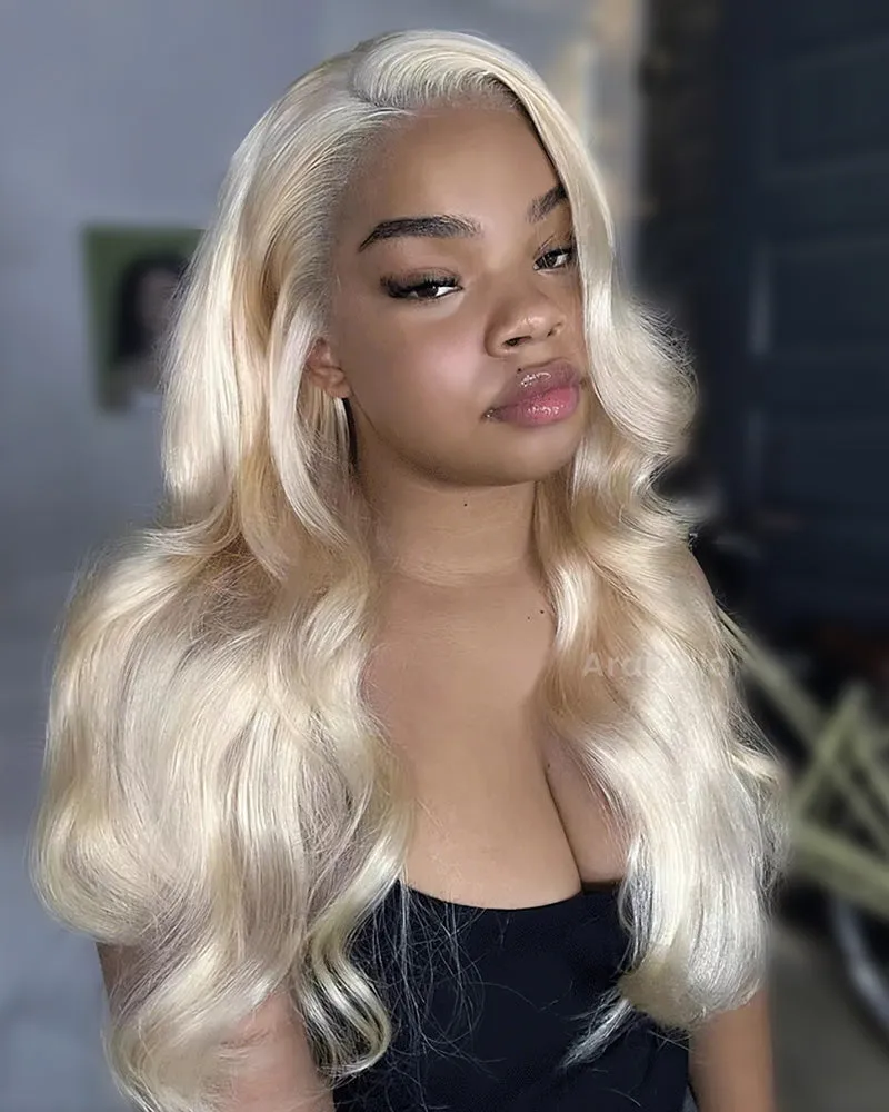Blonde Wig #613 Color Silky Straight 6x5 Closure Lace Glueless Human Hair