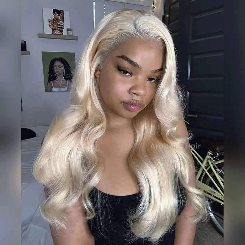 Blonde Wig #613 Color Silky Straight 6x5 Closure Lace Glueless Human Hair