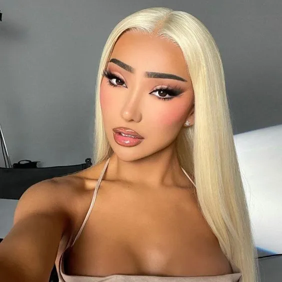 Blonde Wig #613 Color Silky Straight 6x5 Closure Lace Glueless Human Hair