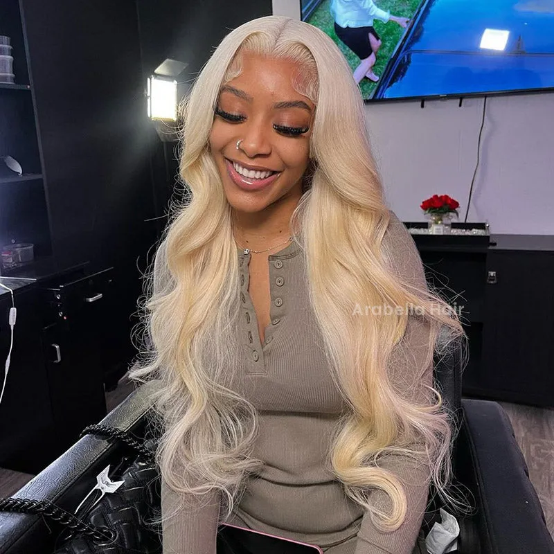 Blonde Wig #613 Color Silky Straight 6x5 Closure Lace Glueless Human Hair
