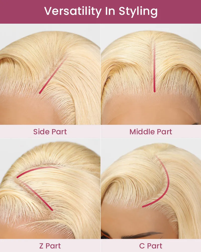Blonde Wig #613 Color Silky Straight 6x5 Closure Lace Glueless Human Hair