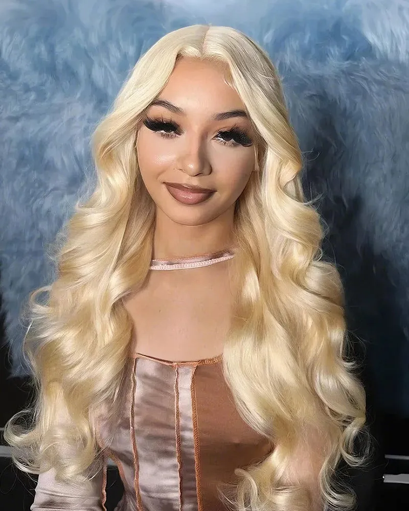 Blonde Wig #613 Color Silky Straight 6x5 Closure Lace Glueless Human Hair