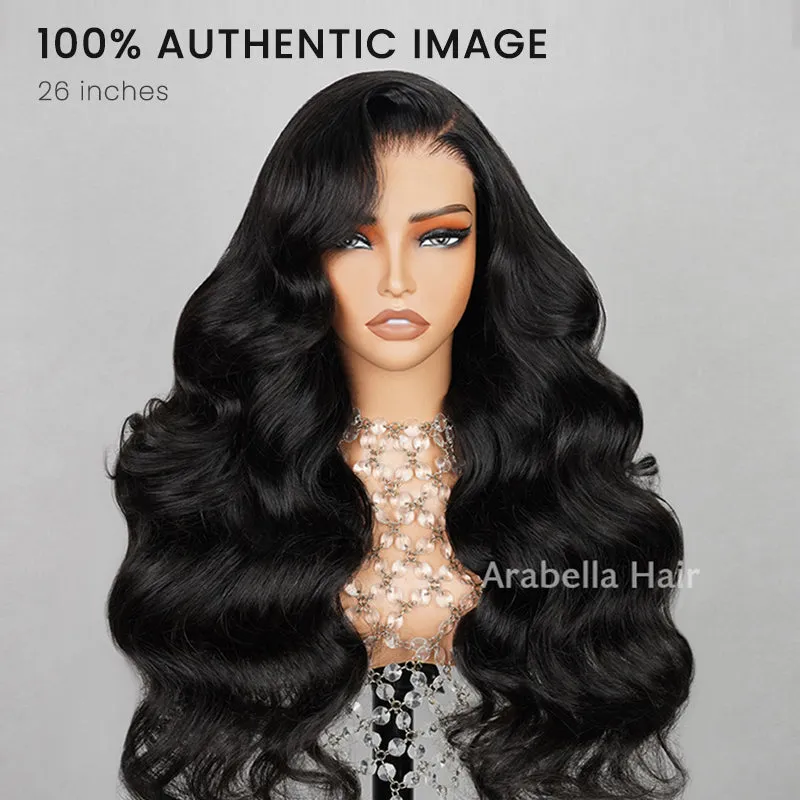 Blowout In Wavy Natural Black Glueless 6x5 Pre-Cut Lace Human Hair Wigs