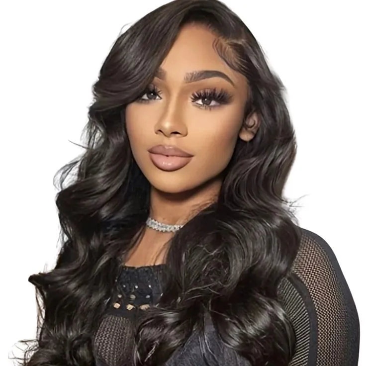 Blowout In Wavy Natural Black Glueless 6x5 Pre-Cut Lace Human Hair Wigs
