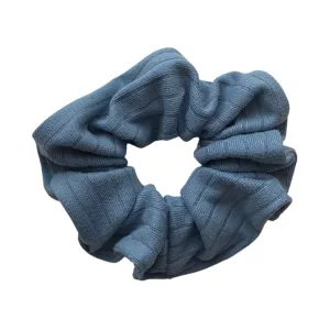 Blue Steel Ribbed Scrunchie
