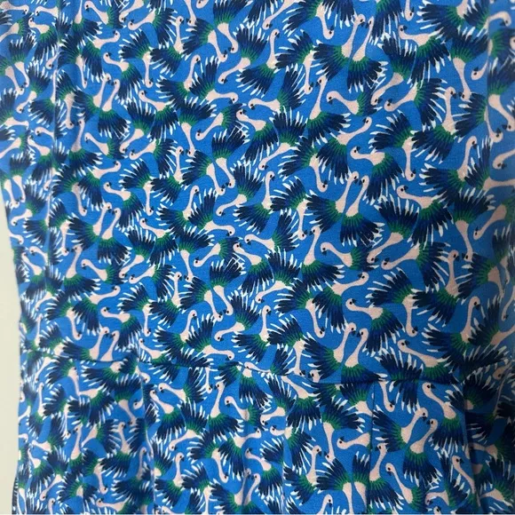 Boden Petronella Jersey Dress Moroccan Flamingo Splash in Blue Size 4 R