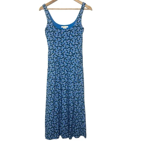 Boden Petronella Jersey Dress Moroccan Flamingo Splash in Blue Size 4 R