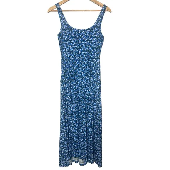 Boden Petronella Jersey Dress Moroccan Flamingo Splash in Blue Size 4 R
