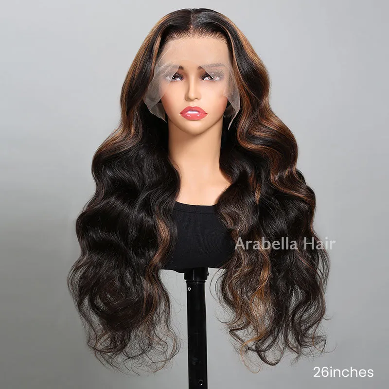 Body Wave Highlight #30 Colored 360 Full Lace Frontal Human Hair Wig