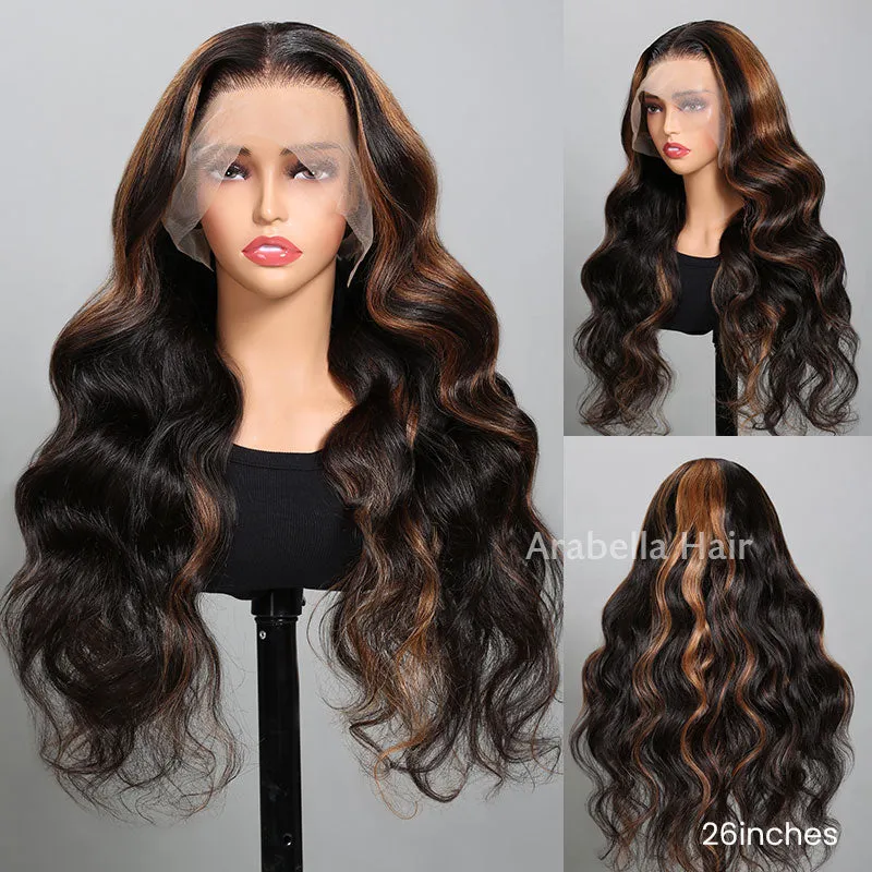 Body Wave Highlight #30 Colored 360 Full Lace Frontal Human Hair Wig