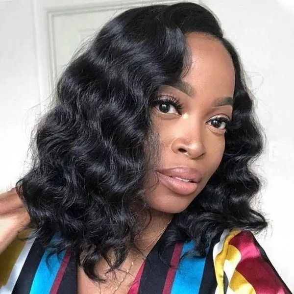 Bogo Sale | Balayage Color Body Wave 24inches Natural Black Loose Wave Bob 14inches-6x5 Lace