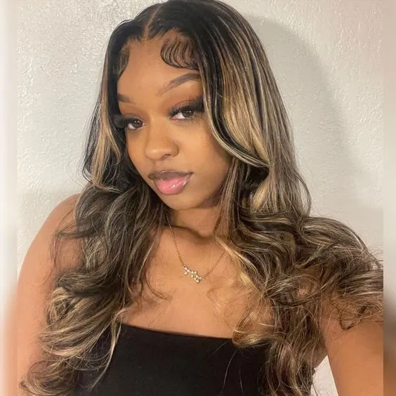 Bogo Sale | Balayage Color Body Wave 24inches Natural Black Loose Wave Bob 14inches-6x5 Lace