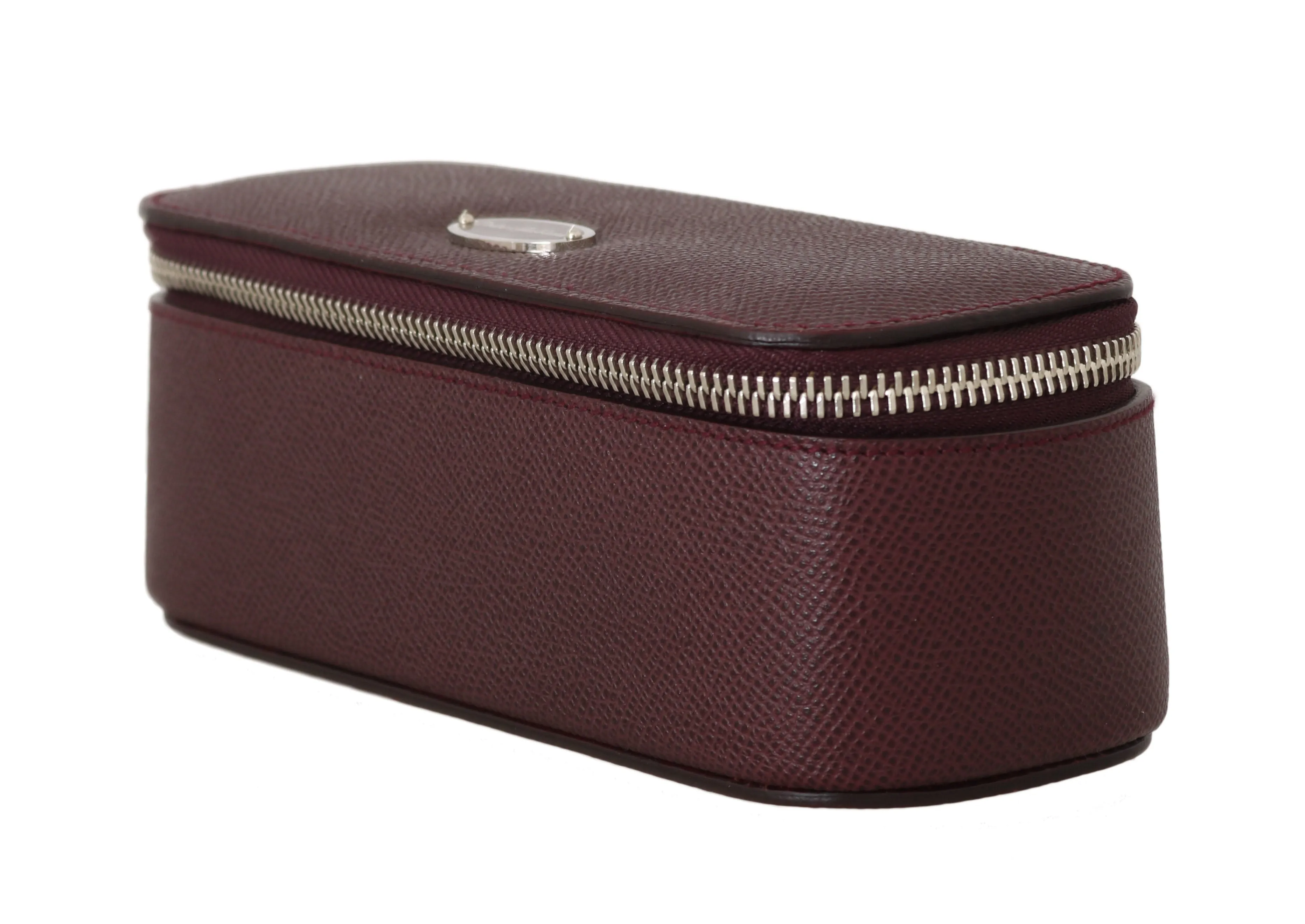 Bordeaux Leather Jewelry Sunglasses Case Bag