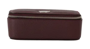 Bordeaux Leather Jewelry Sunglasses Case Bag