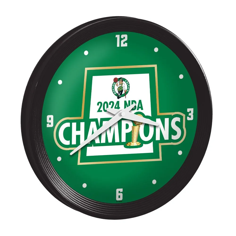 Boston Celtics: 2024 NBA Champions - Ribbed Frame Wall Clock