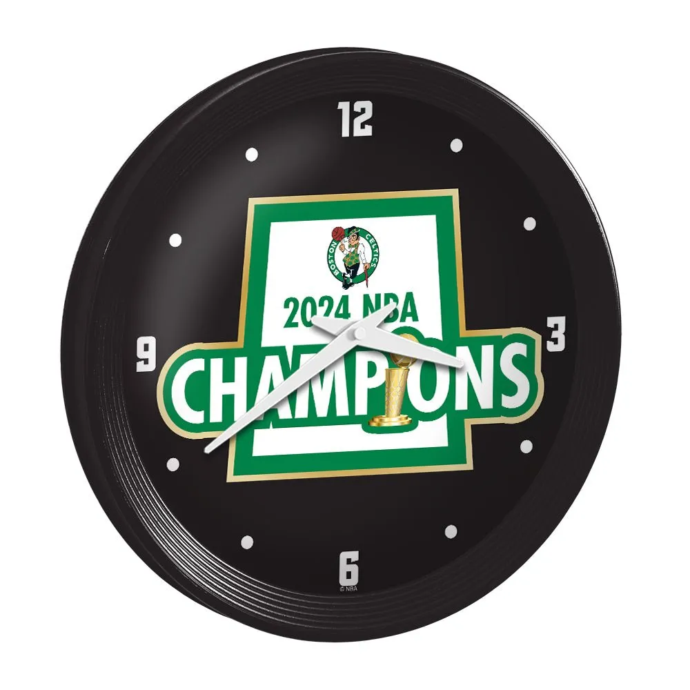 Boston Celtics: 2024 NBA Champions - Ribbed Frame Wall Clock