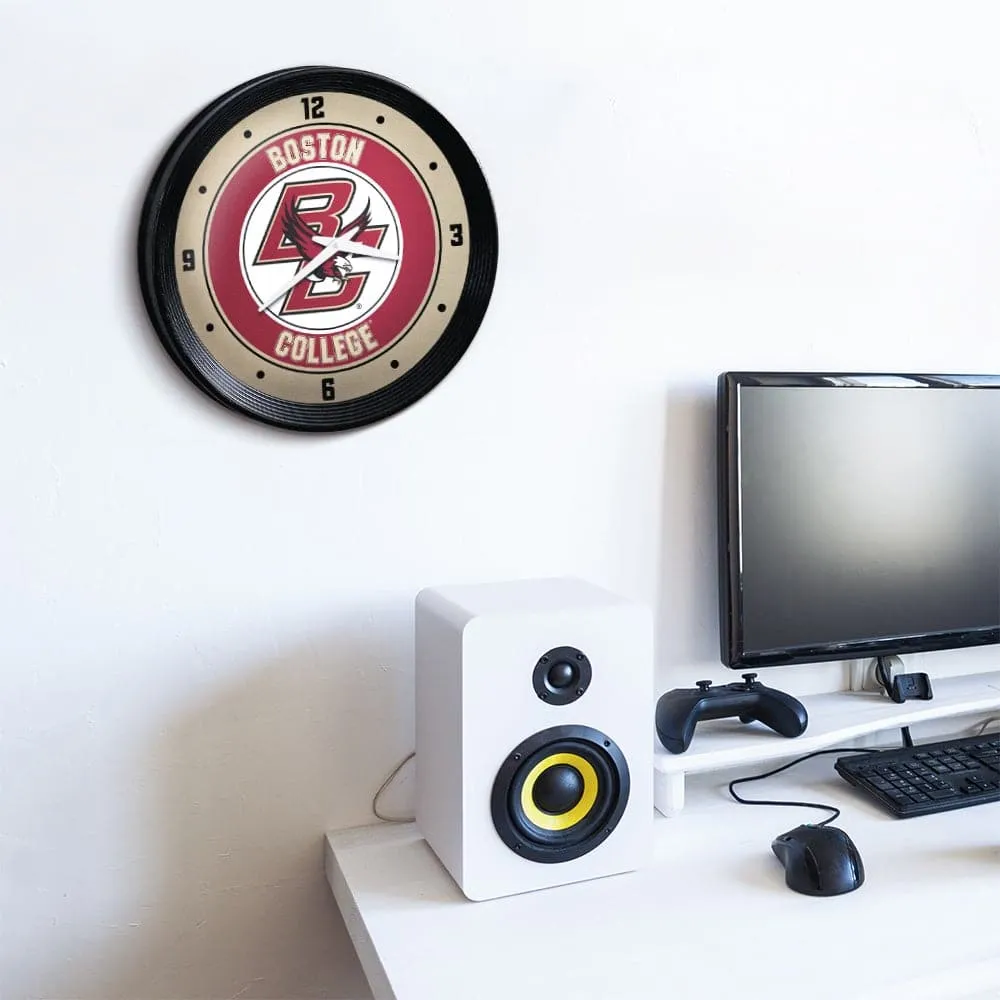 Boston College Eagles: Ribbed Frame Wall Clock