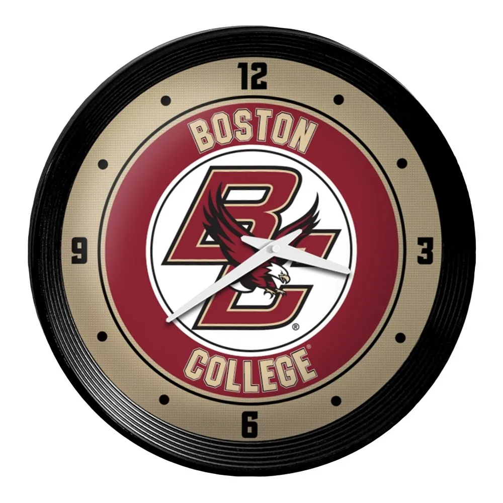 Boston College Eagles: Ribbed Frame Wall Clock