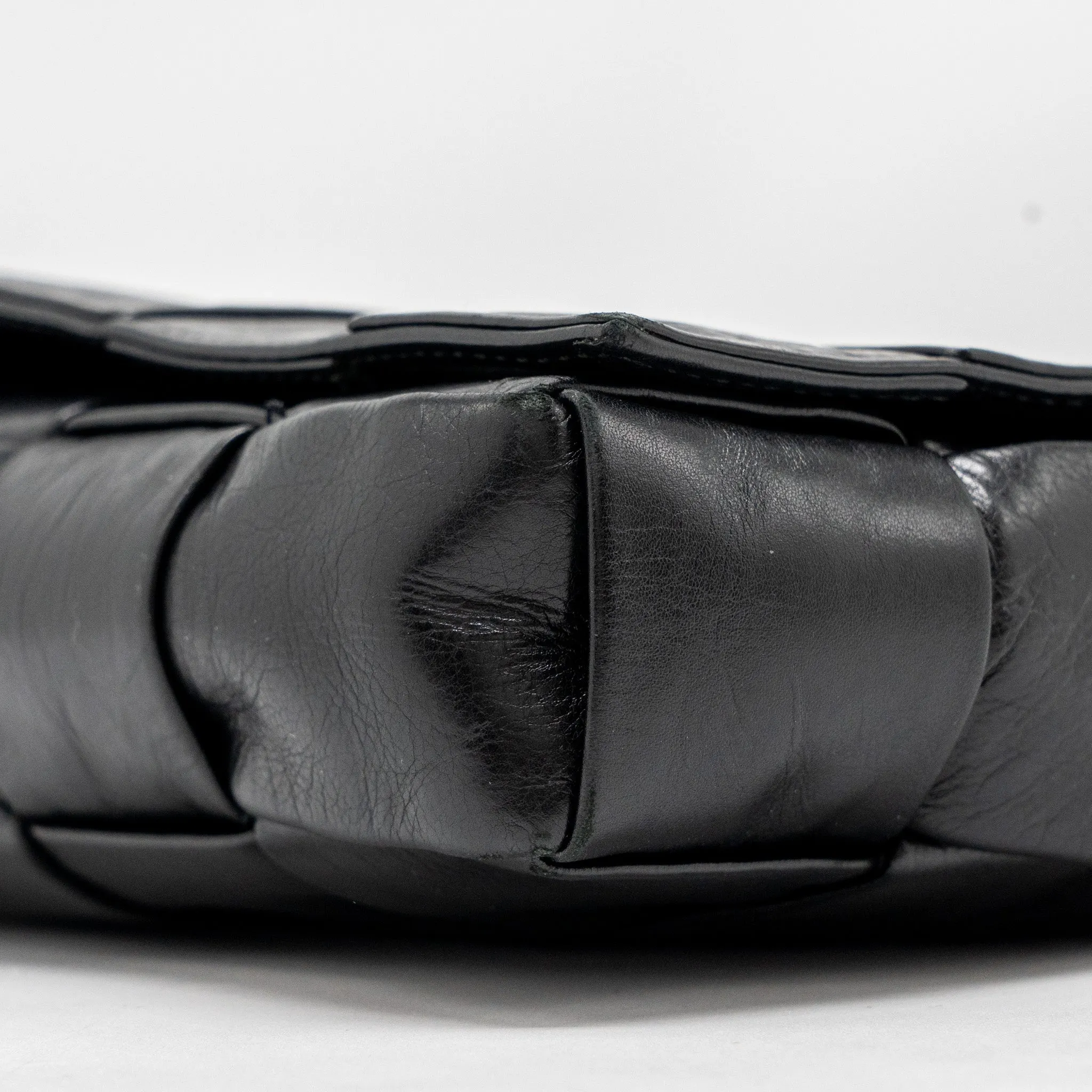Bottega Veneta Cassette Bag Aged Calfskin Black SHW
