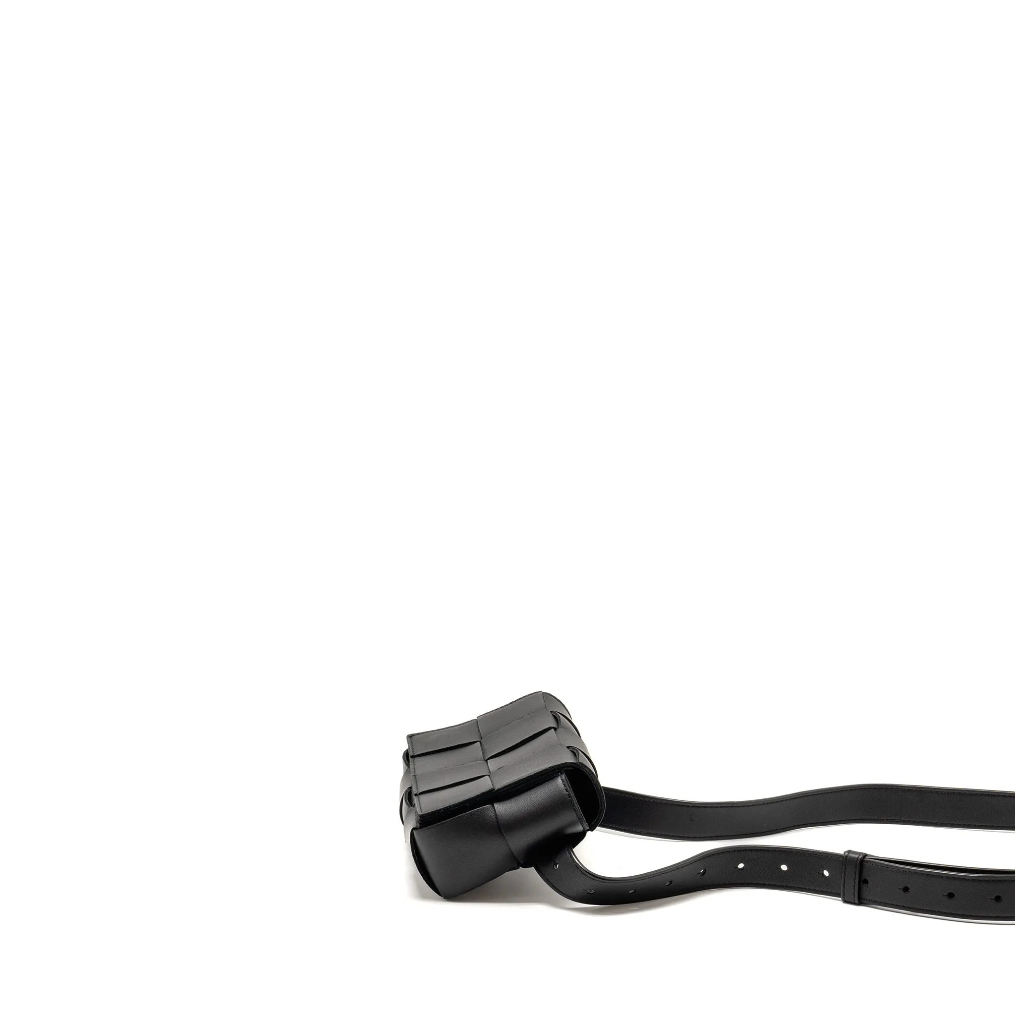 Bottega Veneta Cassette Belt Bag Calfskin Black GHW