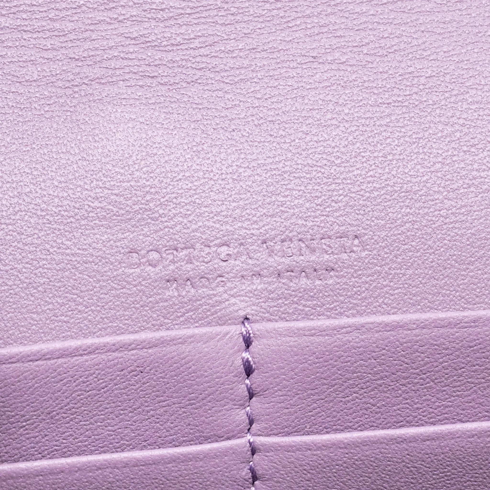 Bottega Veneta Intrecciato Wallet On Chain Leather Purple/Grey GHW