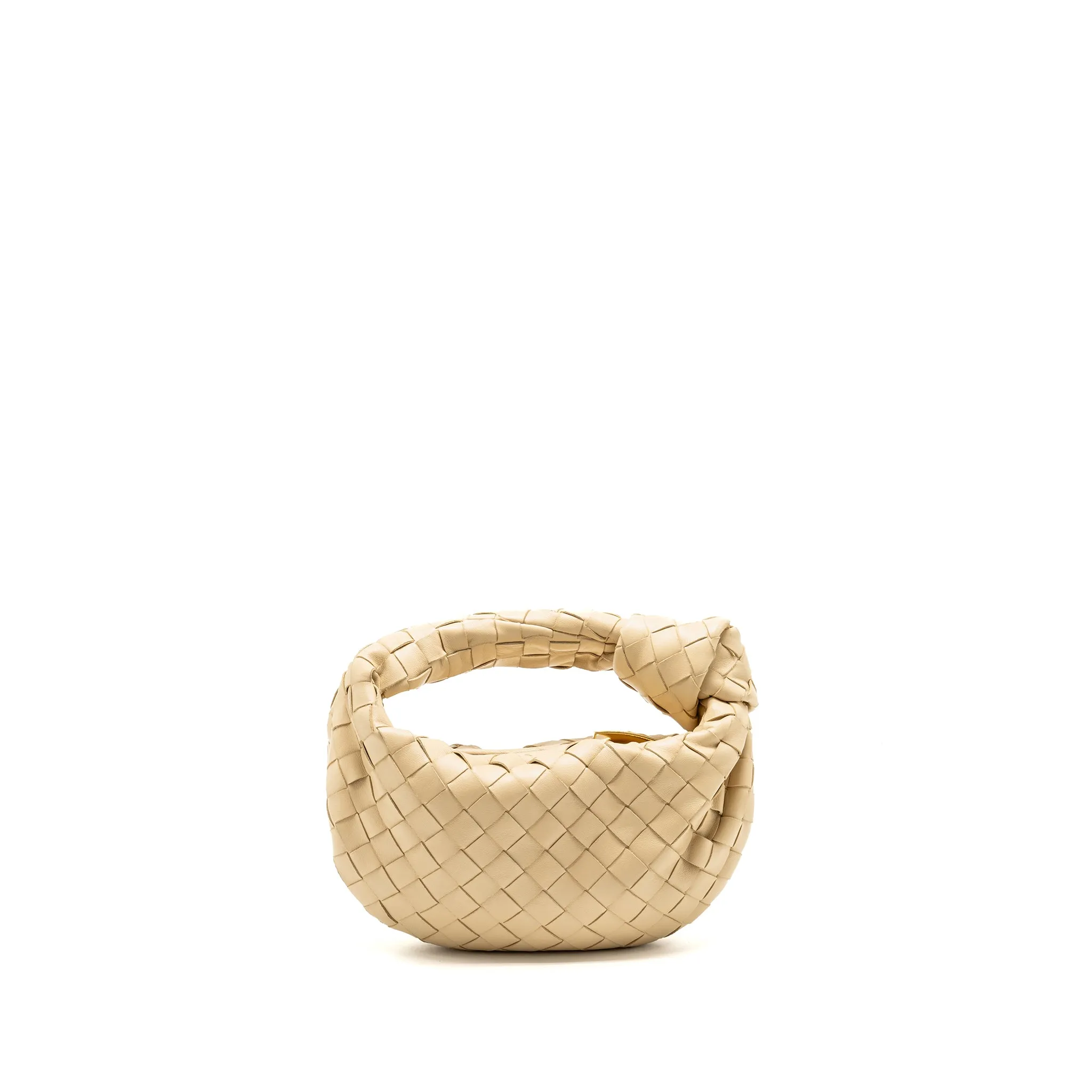 Bottega Veneta Mini Jodie Lambskin Light Beige GHW