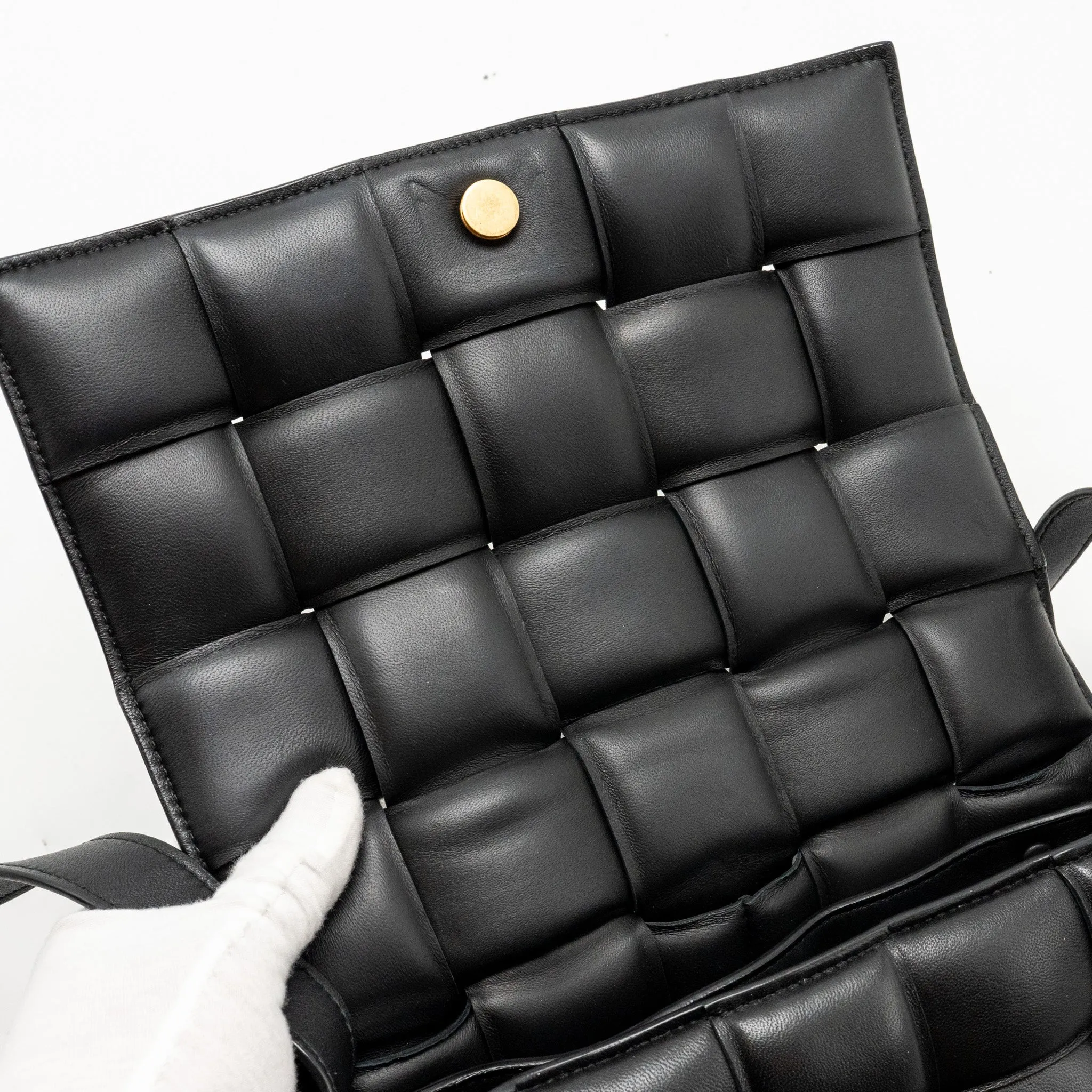 Bottega Veneta Padded Cassette Lambskin Black GHW