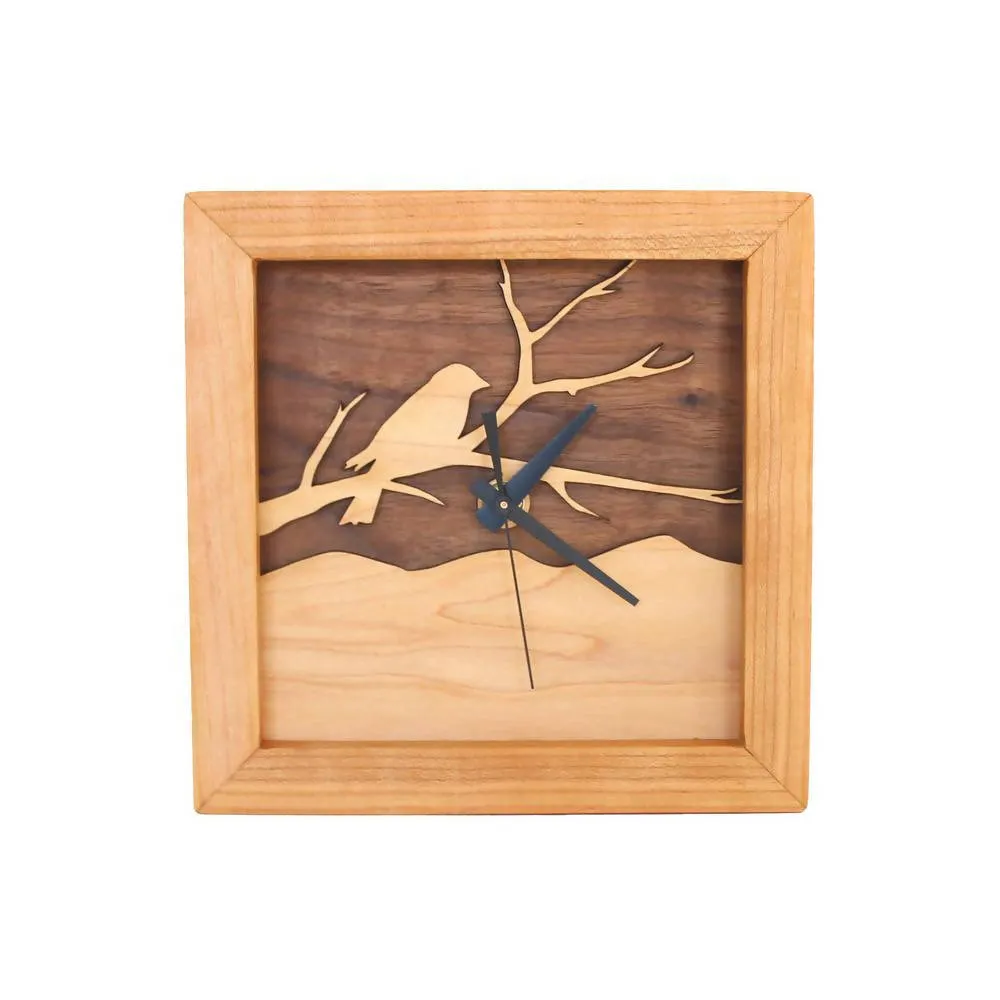 Box Clock - Bird on a Branch