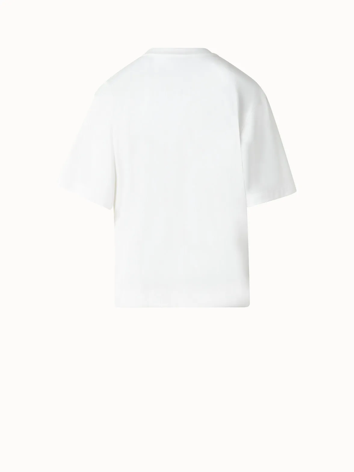 Boxy Cotton T-Shirt with 3D Carnation Detail