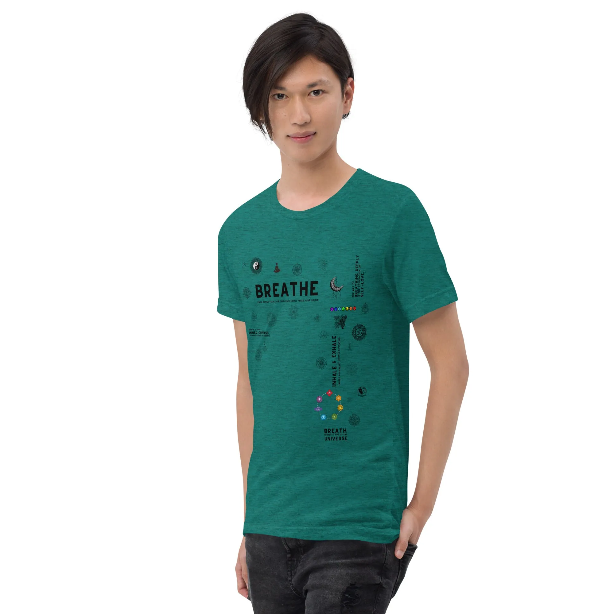 Breathe Inhale Exhale - Premium Tri-blend Short-Sleeve Unisex T-shirt
