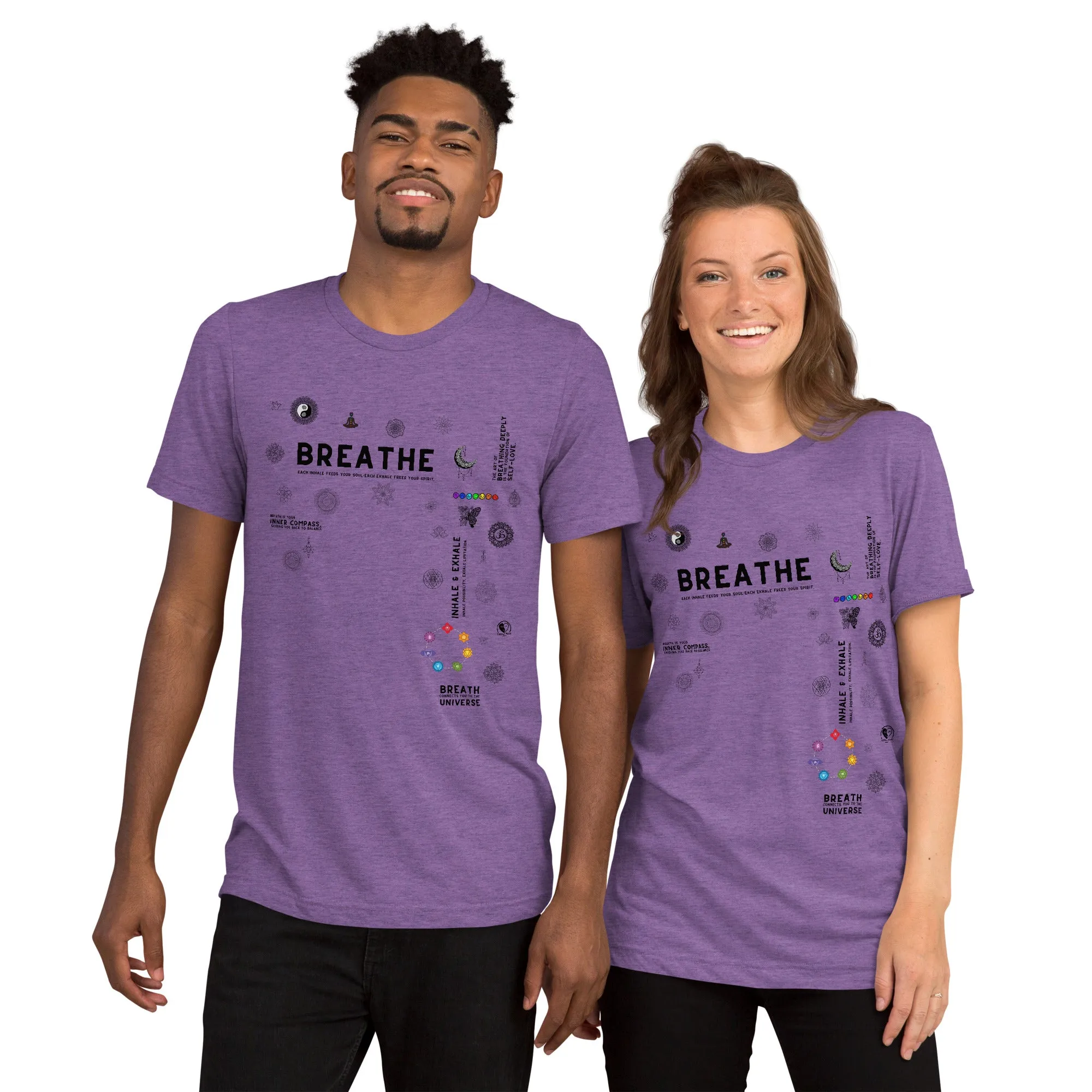 Breathe Inhale Exhale - Premium Tri-blend Short-Sleeve Unisex T-shirt