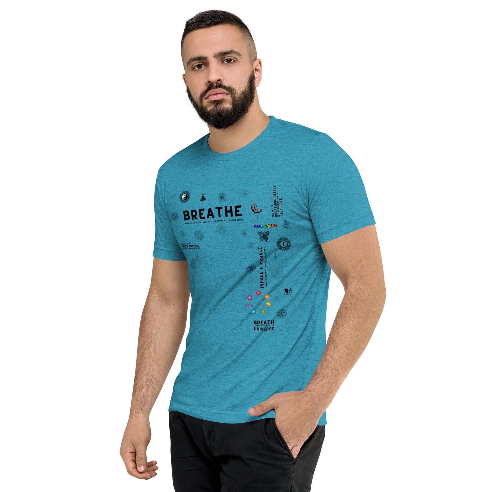 Breathe Inhale Exhale - Premium Tri-blend Short-Sleeve Unisex T-shirt