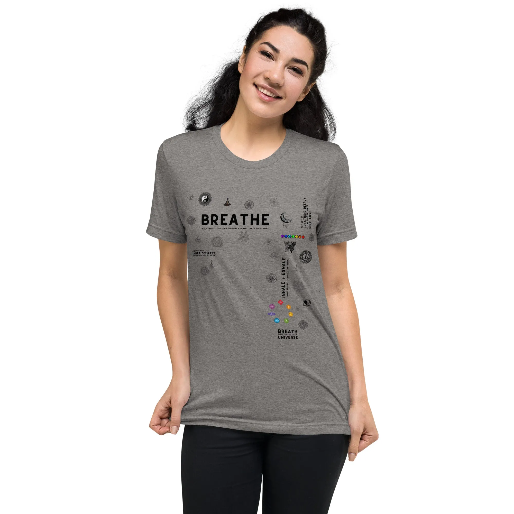 Breathe Inhale Exhale - Premium Tri-blend Short-Sleeve Unisex T-shirt