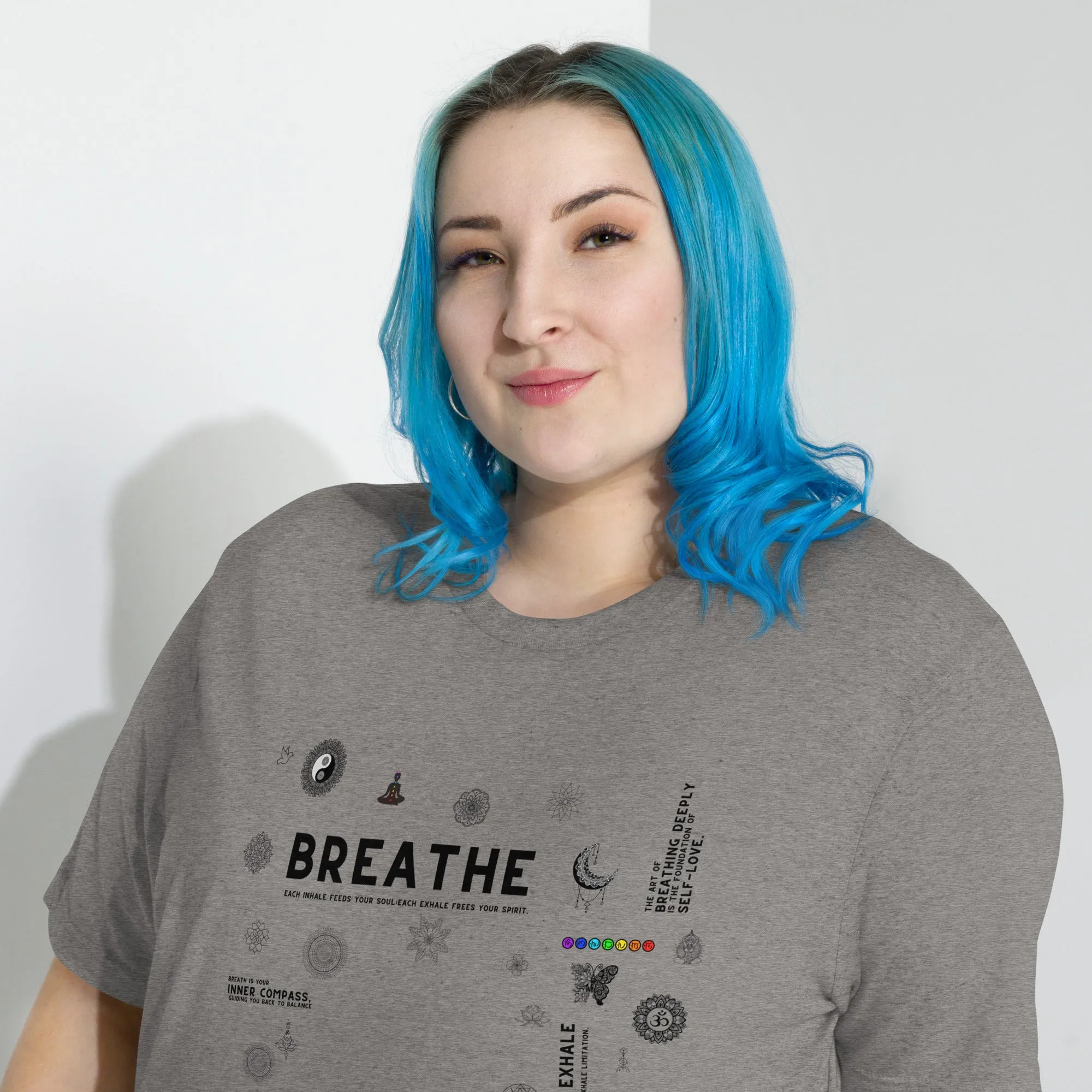 Breathe Inhale Exhale - Premium Tri-blend Short-Sleeve Unisex T-shirt