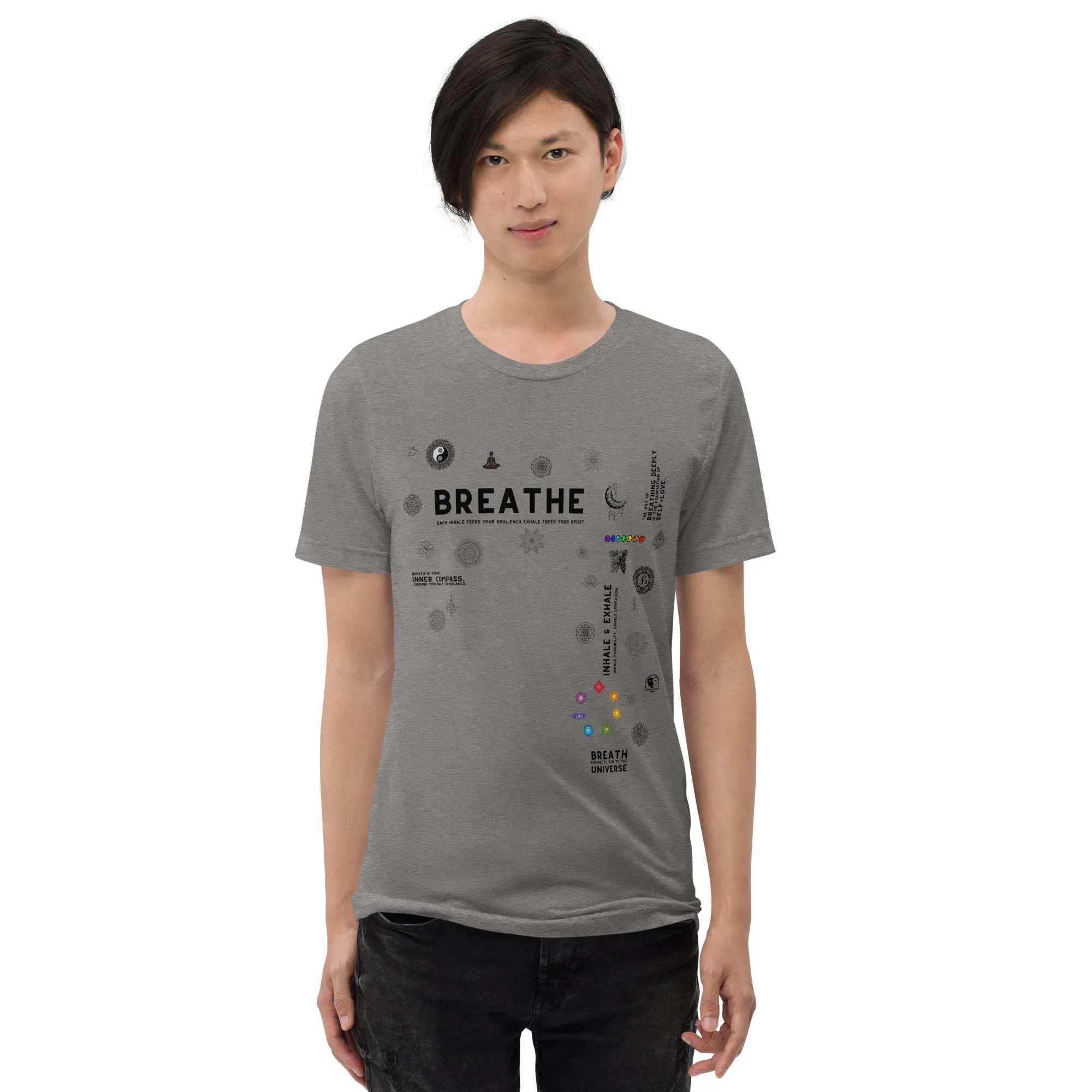 Breathe Inhale Exhale - Premium Tri-blend Short-Sleeve Unisex T-shirt