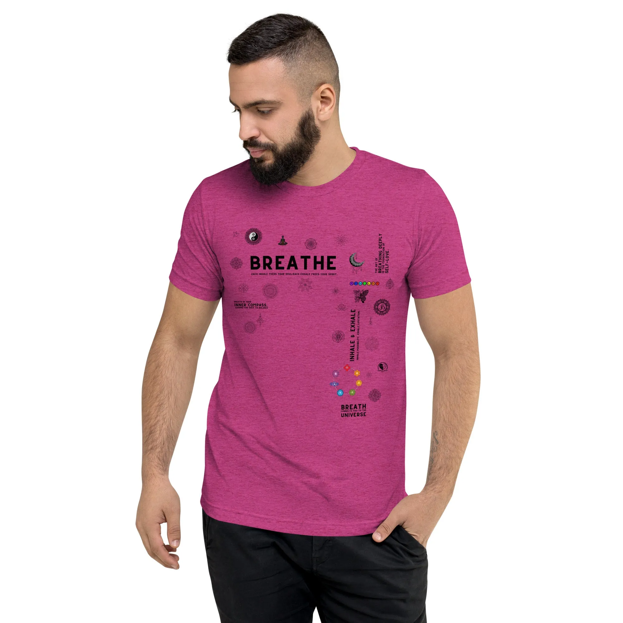 Breathe Inhale Exhale - Premium Tri-blend Short-Sleeve Unisex T-shirt