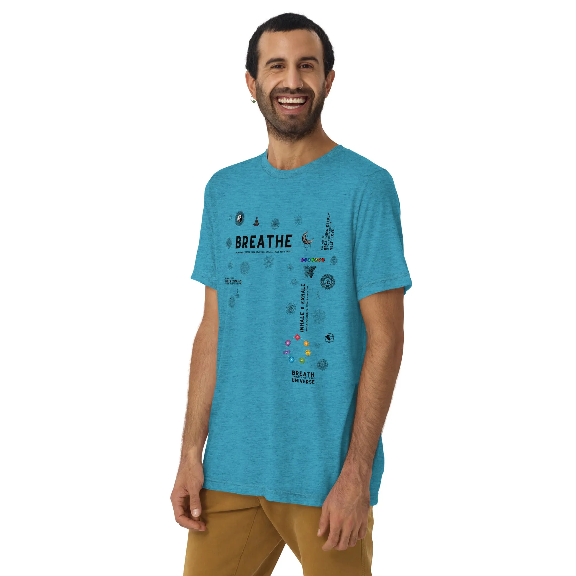Breathe Inhale Exhale - Premium Tri-blend Short-Sleeve Unisex T-shirt