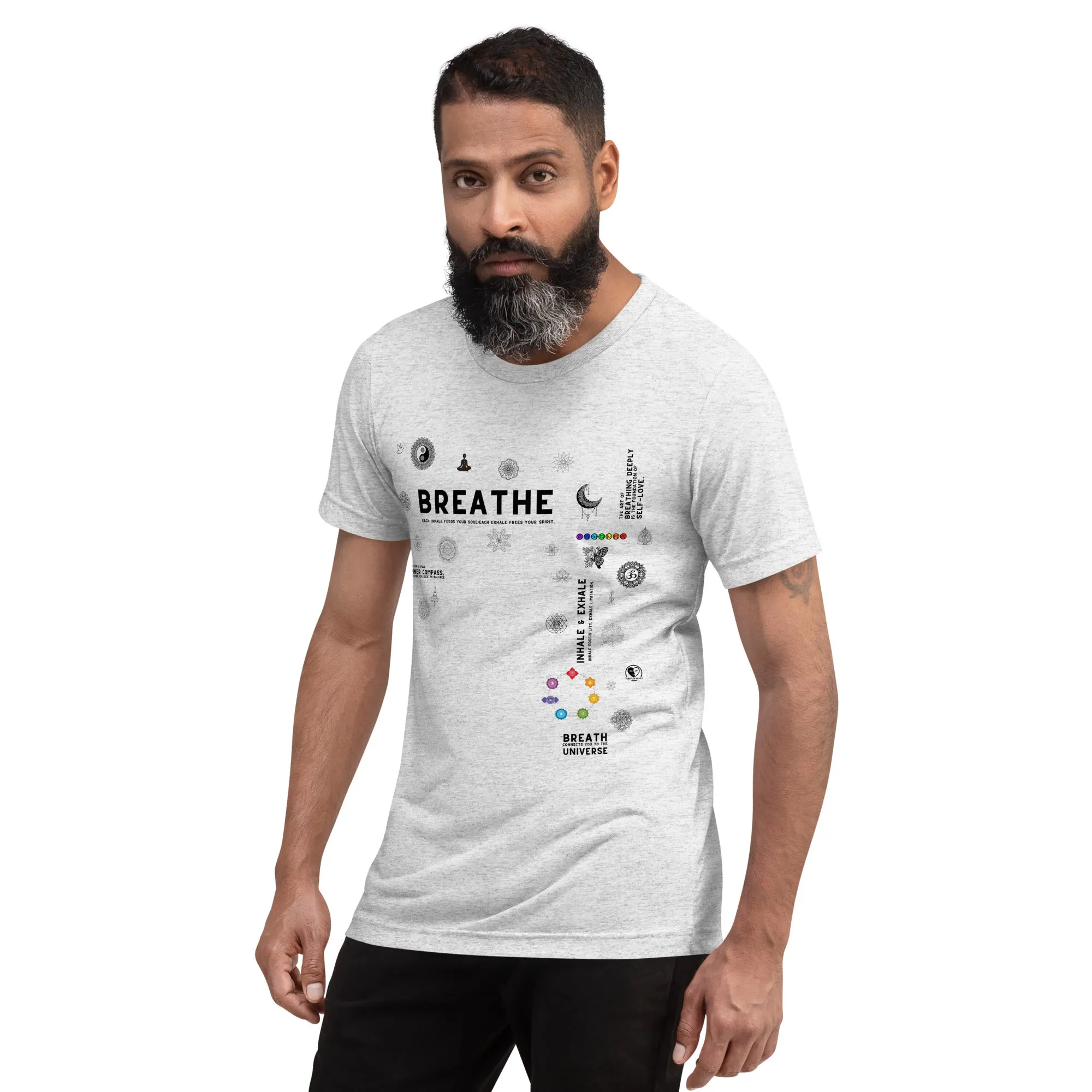Breathe Inhale Exhale - Premium Tri-blend Short-Sleeve Unisex T-shirt