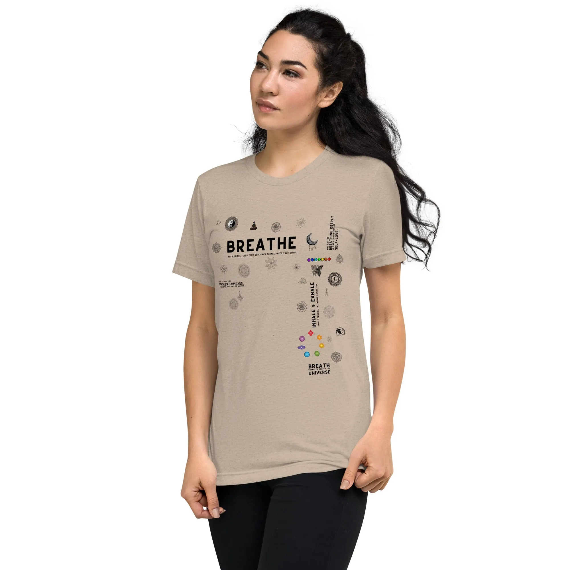 Breathe Inhale Exhale - Premium Tri-blend Short-Sleeve Unisex T-shirt