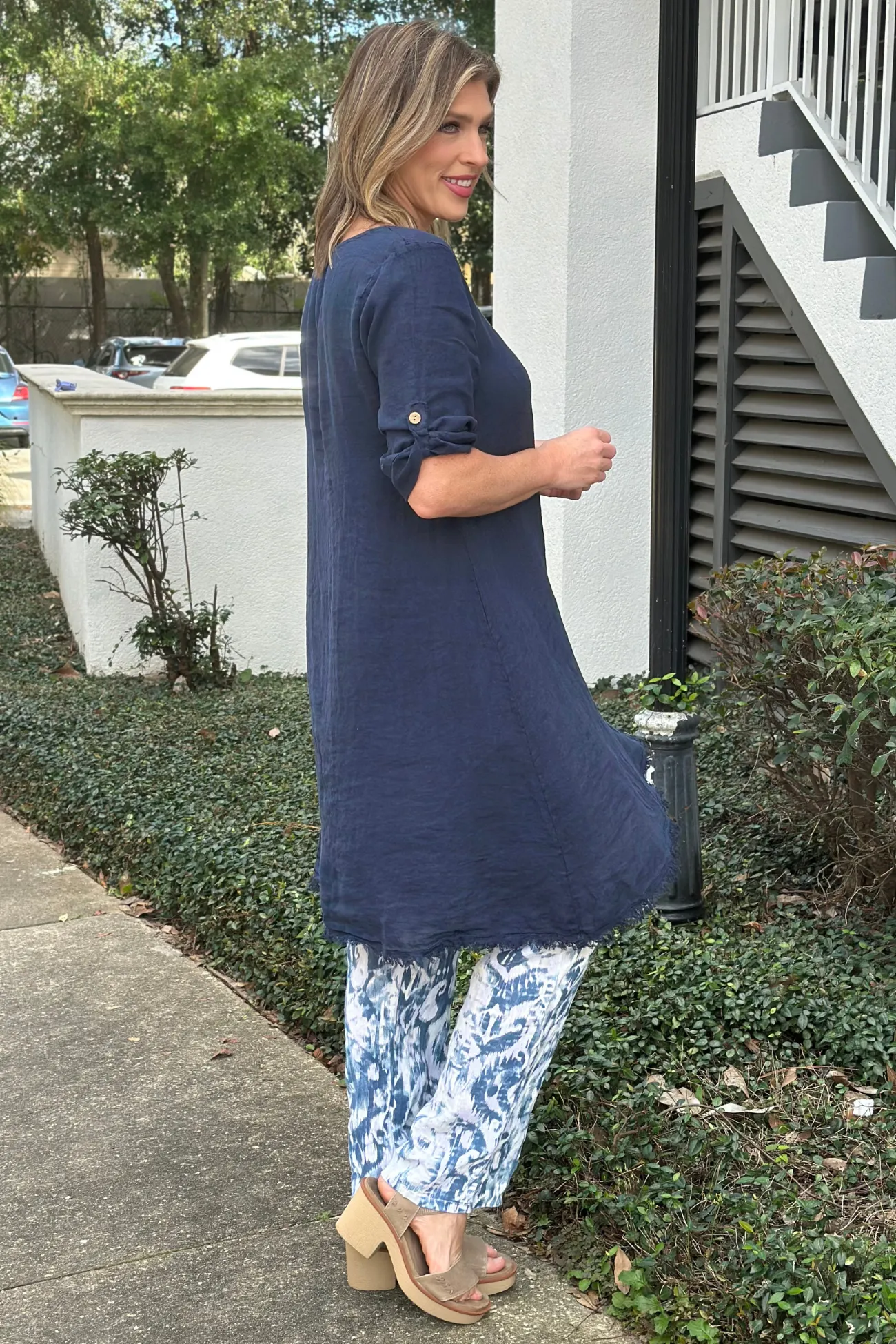 Breezy High Low Detailed Top