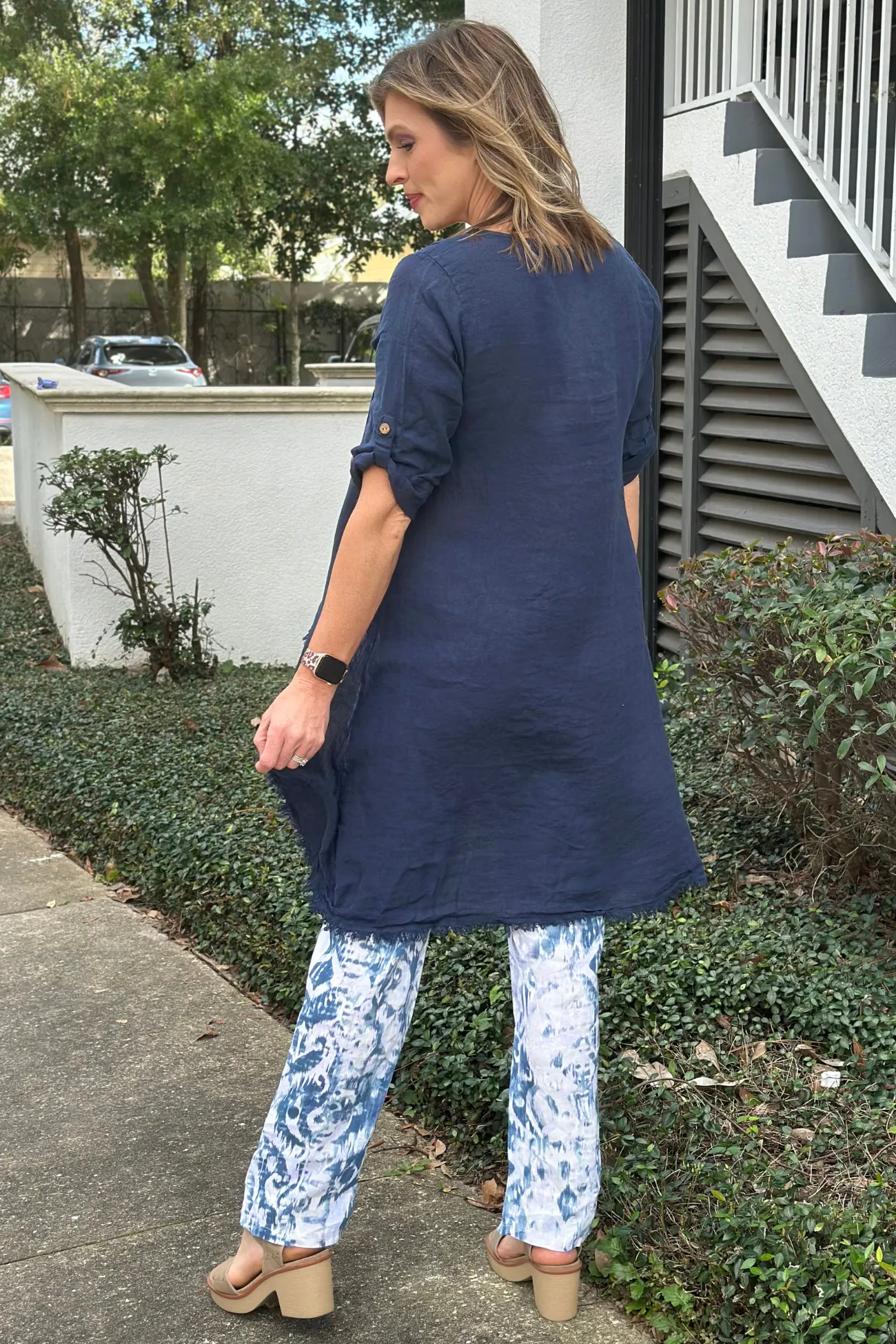 Breezy High Low Detailed Top