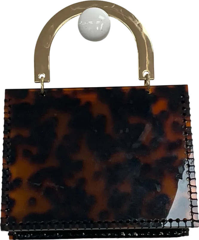 Brown Acrylic Tortoise Shell Style Clutch Bag