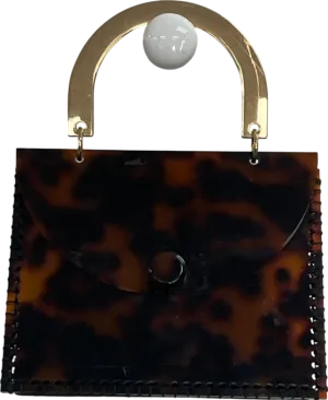 Brown Acrylic Tortoise Shell Style Clutch Bag