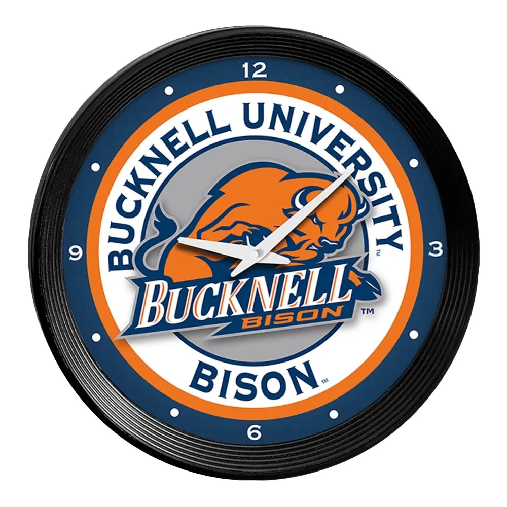 Bucknell Bisons: Ribbed Frame Wall Clock